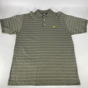Masters Augusta National Golf Polo Shirt Mens XL Green Plaid Masters Logo